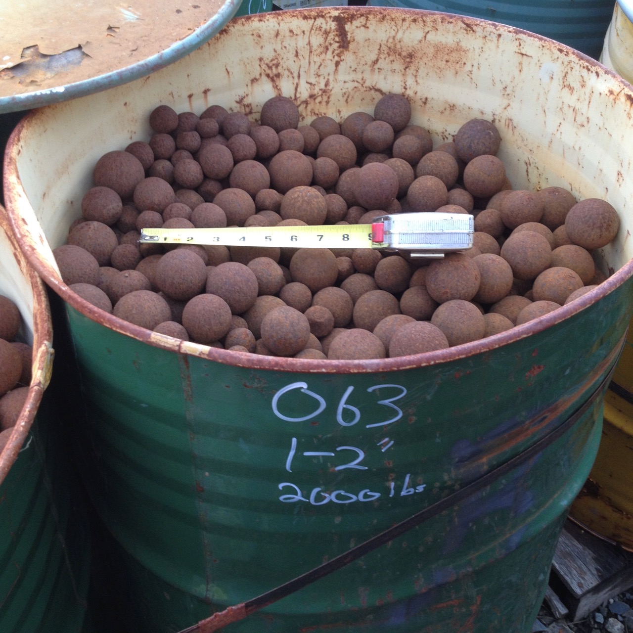 75 Units/barrels - Used Grinding Balls, Ranging In Size From Approximately 1" To 4" (note: A Barrel Is Approximately 1-ton))